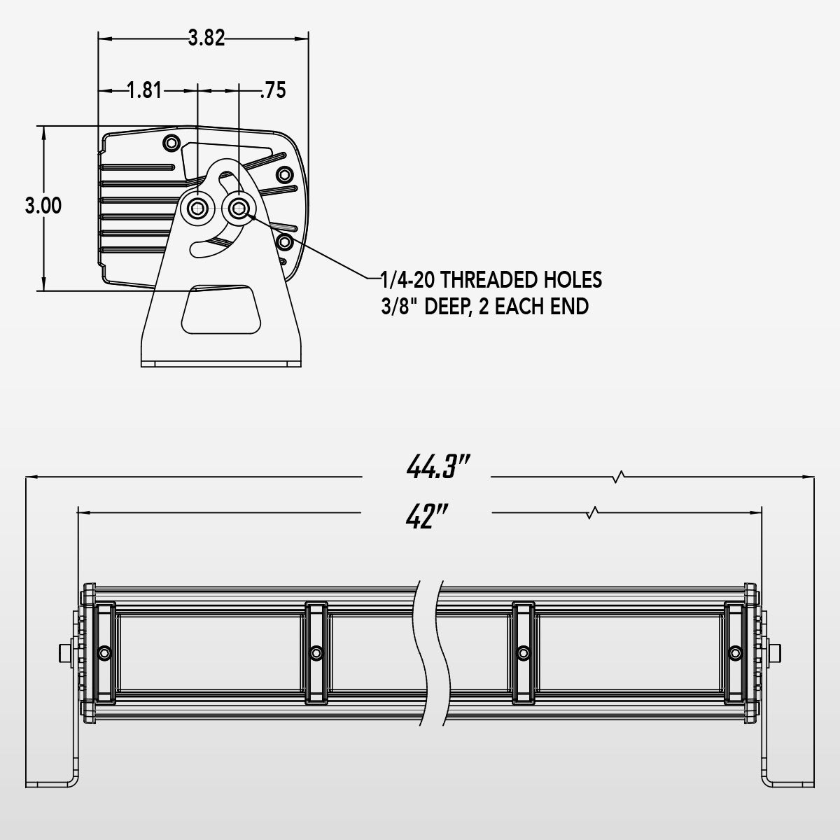 45 Inch Marine LED Light Bar TRM Series for Boat and Utility Use ...